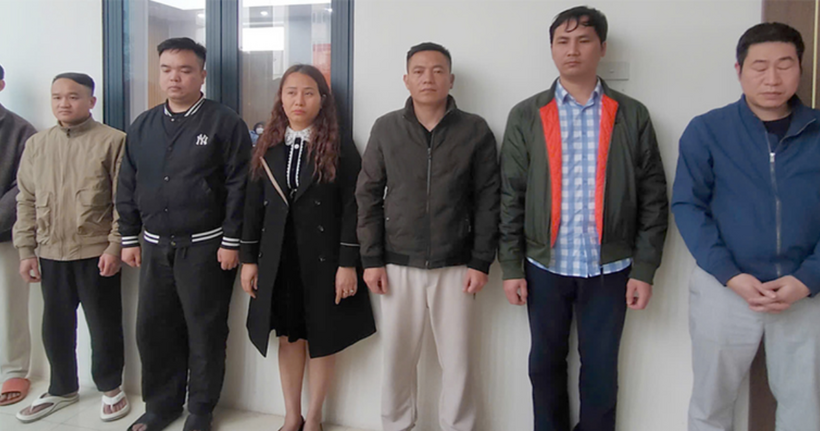 Một số đối tượng trong đường dây bị bắt giữ. (Ảnh: Công an Thanh Hóa)