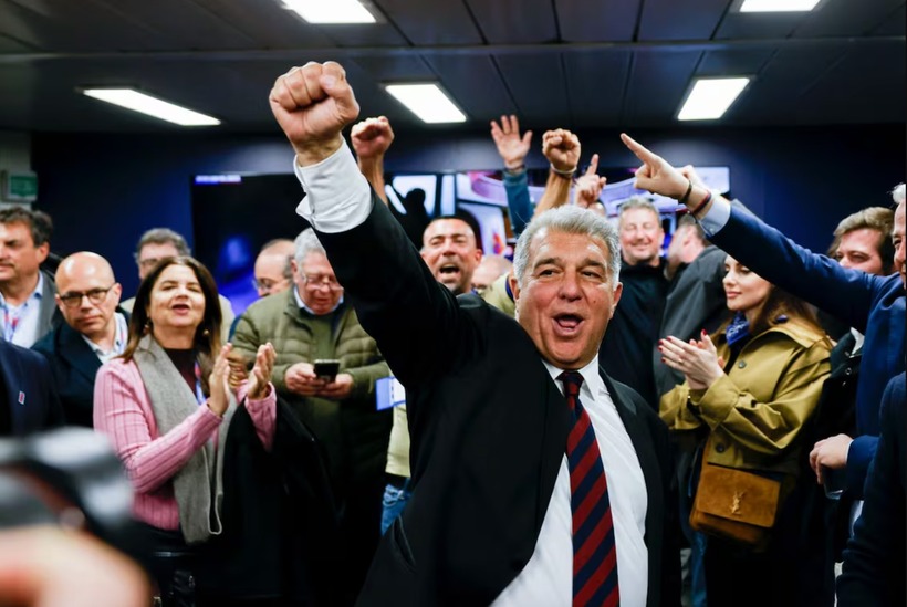 Với gần 70% số phiếu hội viên ủng hộ, Joan Laporta sẽ lãnh đạo Barcelona đến năm 2031