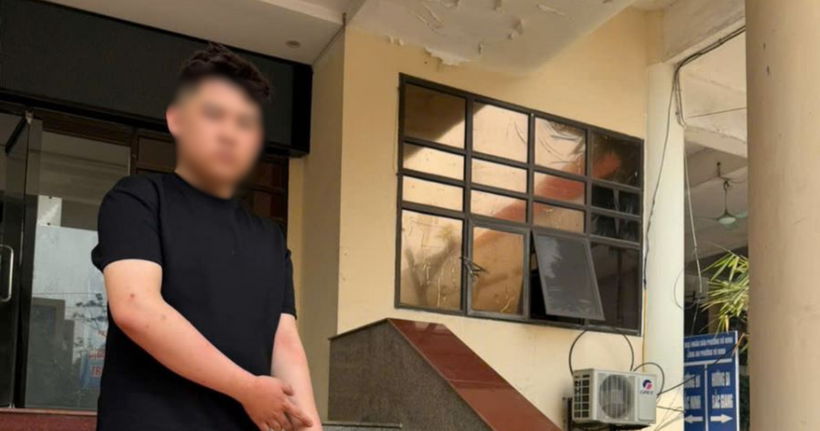 Nguyễn Gia H. tại cơ quan công an. (Ảnh: Công an Bắc Ninh)