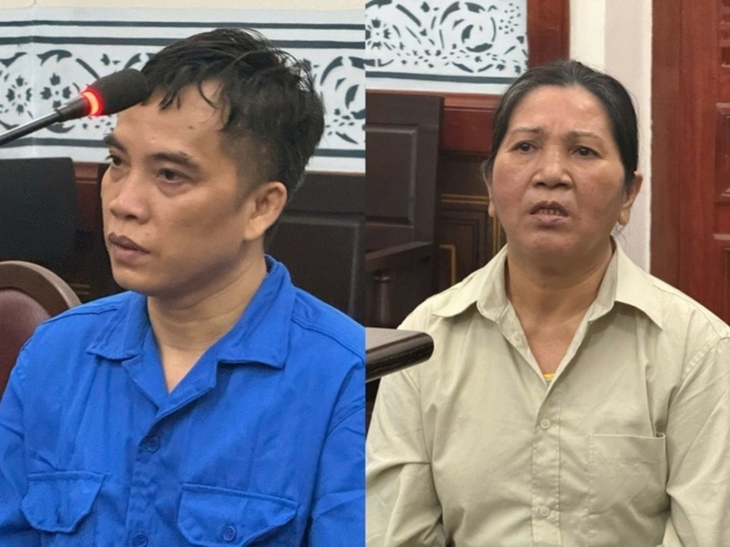 Nguyễn Văn Long và Quách Thị Quỳnh Loan tại toà. (Ảnh: Người lao động)