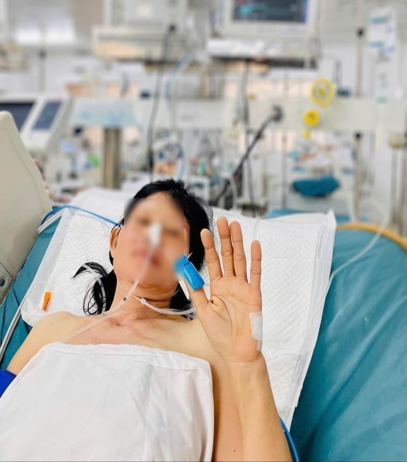 Bệnh nhân được điều trị tại bệnh viện. Ảnh: Bệnh viện Đa khoa Long An