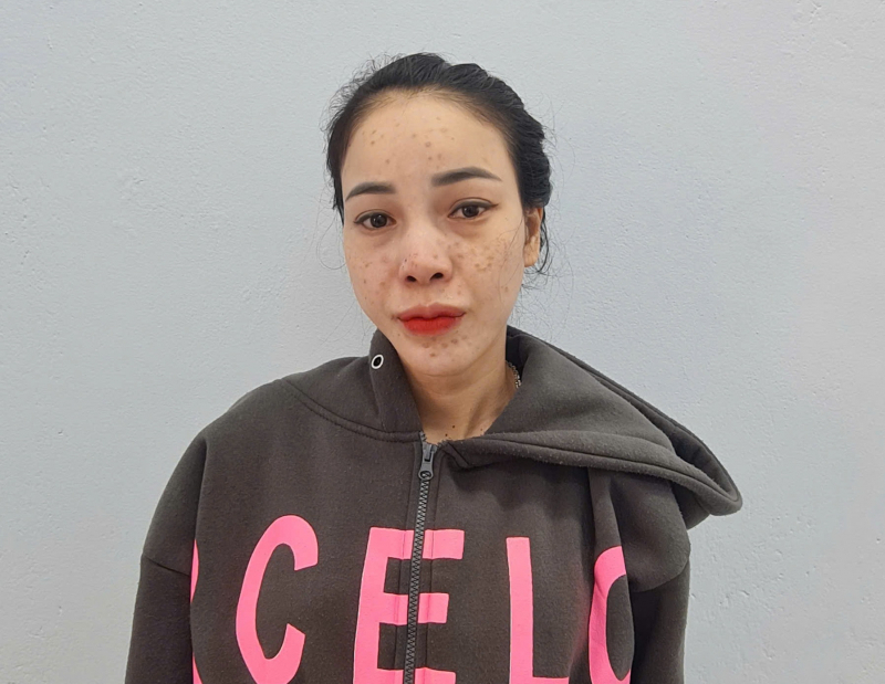 Lâm Thị Duyên sau khi bị bắt giữ. Ảnh: Công an Nhân dân