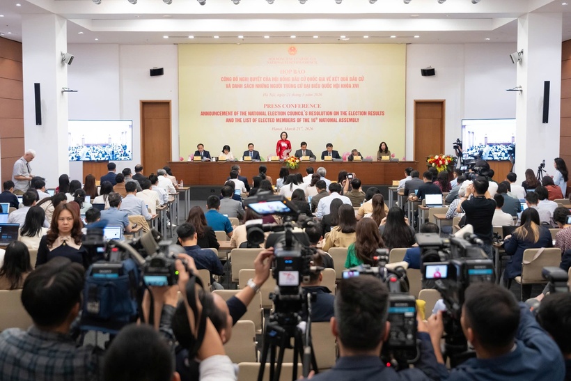 Toàn cảnh buổi họp báo chiều 21/3 (Ảnh: Media Quốc hội).