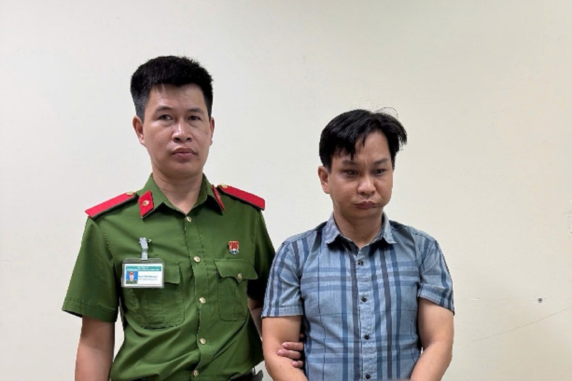 Đào Chí Nguyện tại cơ quan công an. Ảnh: CACC