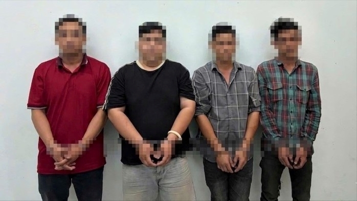 Các đối tượng bị bắt giữ. Ảnh: Người lao động