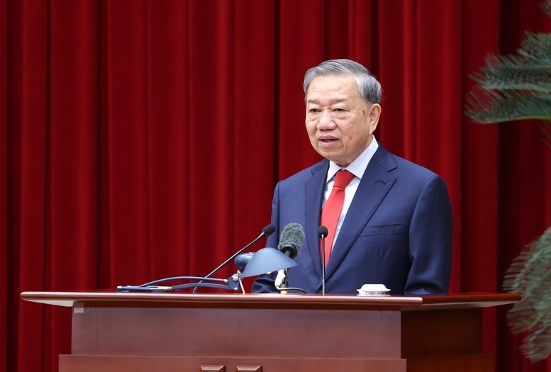 Tổng Bí thư Tô Lâm chủ trì, phát biểu khai mạc Hội nghị - Ảnh VGP/Đức Tuân