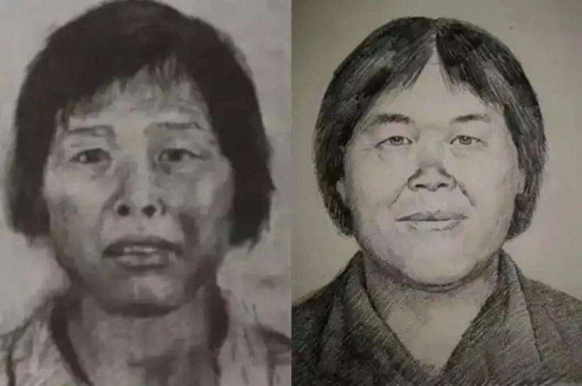 Bản phác họa chân dung "Dì Mai" vào năm 2017 (trái) và bản mới năm 2019. Ảnh:&nbsp;Dahe