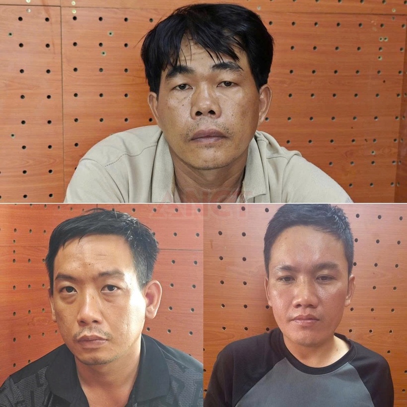 Các nghi phạm Hồ Văn Thái, Lê Nguyễn Phước Thiên, Lê Văn Nghĩa. (Ảnh: ANCT)