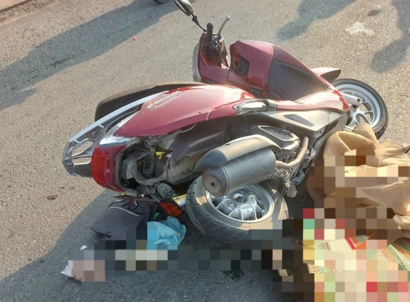 Hiện trường nơi chiếc xe của nữ tạp vụ gặp nạn. (Ảnh: PLO)