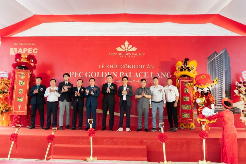 Lễ khởi công dự án Apec Golden Palace được tổ chức ngày 26/3/2026 với sự tham dự của đại diện các bên liên quan và ông Nguyễn Cảnh Toàn - Chủ tịch UBND tỉnh Lạng Sơn