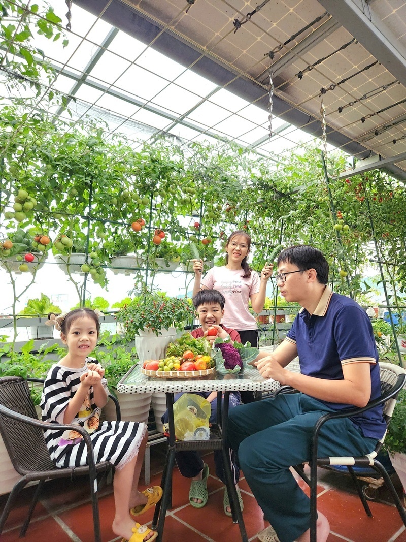Khu vườn không chỉ giúp gia đình hoàn toàn tự túc rau xanh, có rau gửi tặng người thân ở quê, mà còn đem lại cho chị Luy sự lạc quan và sức khỏe dẻo dai. Hơn tất cả, đó là không gian gắn kết gia đình, nơi chồng và các con chị luôn quây quần bên nhau để cùng chăm sóc và tận hưởng thành quả lao động ngọt ngào.