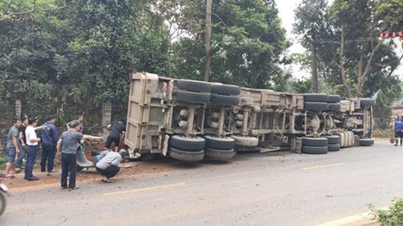 Hiện trường vụ tai nạn. Ảnh: Công an Phú Thọ