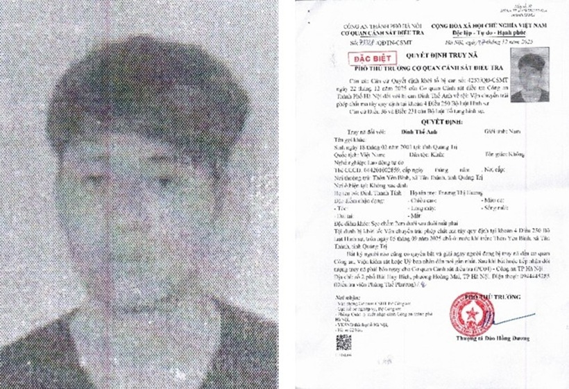 Quyết định truy nã đối tượng Đinh Thế Anh