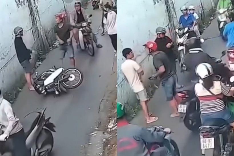 Bắt giữ đối tượng hành hung người đi đường sau va chạm xe máy tại TP.HCM. Ảnh: Báo Công an Nhân dân.