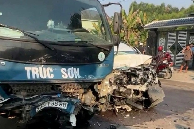 Hiện trường vụ tai nạn. Ảnh: PLO.