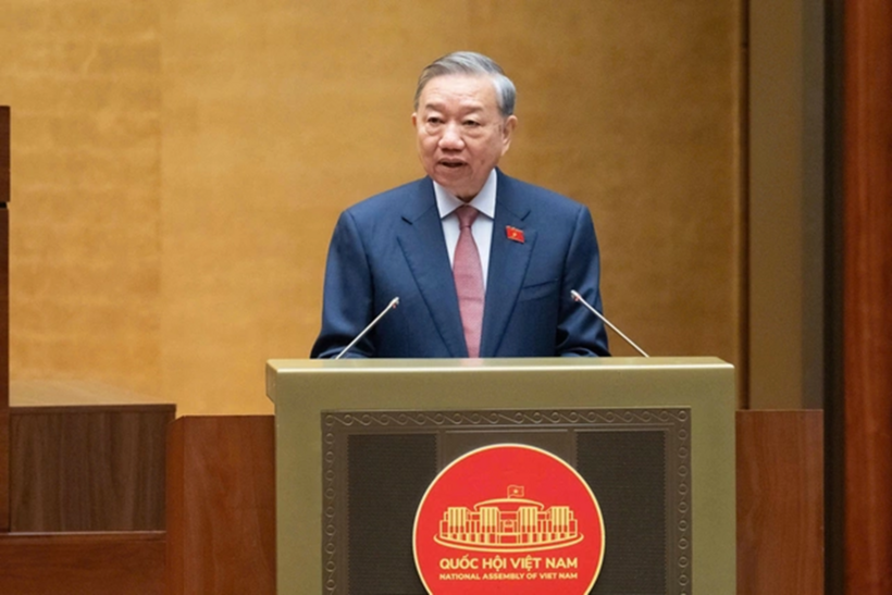 Tổng Bí thư Tô Lâm phát biểu chỉ đạo tại phiên khai mạc Kỳ họp thứ Nhất, Quốc hội khóa XVI sáng 6/4 (Ảnh: Media Quốc hội).