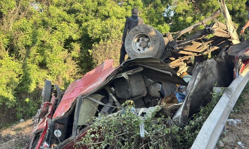 Hiện trường vụ tai nạn. Ảnh: Lao động