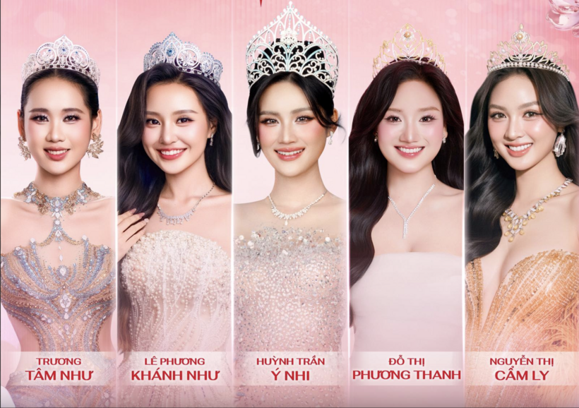 Danh sách 5 ứng viên tiềm năng cho Miss International 2026. Ảnh: Tuổi Trẻ Online