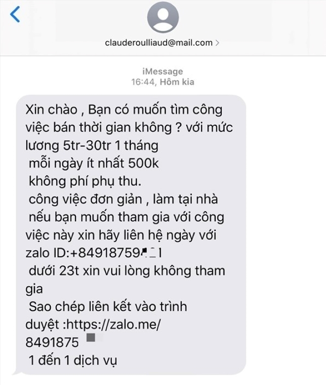 Các đối tượng đăng tin tuyển dụng “việc nhẹ lương cao” trên mạng xã hội để dụ dỗ học sinh, sinh viên. Ảnh: Cổng thông tin điện tử Công an tỉnh Gia Lai