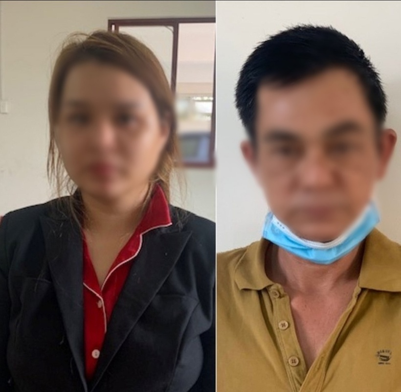 Hai đối tượng Trần Quốc Khải và Phan Thị Nương. Ảnh: Bảo vệ Pháp luật