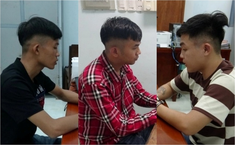 Các đối tượng tại cơ quan công an. (Ảnh: Tuổi trẻ)