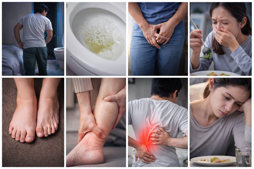 Một số biểu hiện chức năng thận kém thường gặp