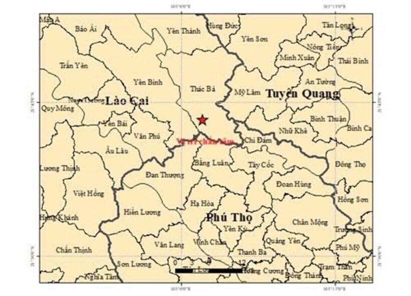 Động đất 3 độ richter ở xã Thác Bà, Lào Cai. Ảnh: Báo Lao động.