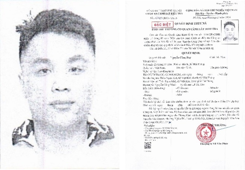 Quyết định truy nã đối tượng Nguyễn Công Duy