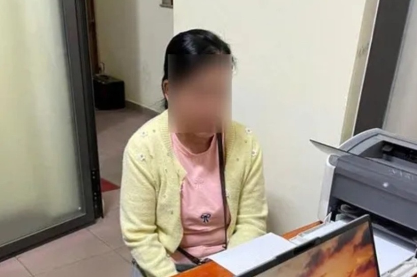 Bà Nguyễn Thị Mai Trang tại cơ quan công an. Ảnh: Dân trí