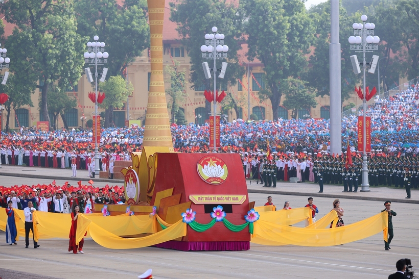 Khối Mặt trận Tổ quốc Việt Nam tại Lễ kỷ niệm, diễu binh, diễu hành 80 năm Cách mạng tháng Tám thành công và Quốc khánh 2/9/2025 (Ảnh: VGP).