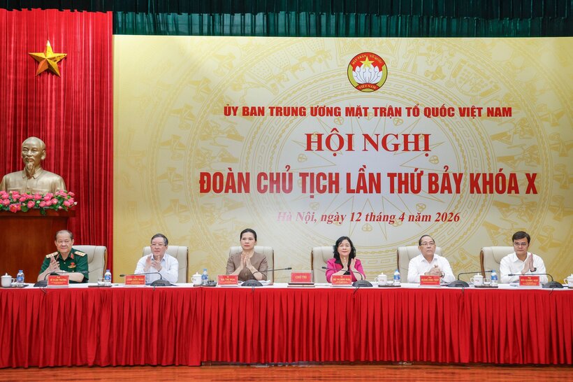 Quang cảnh Hội nghị Đoàn Chủ tịch Ủy ban Trung ương MTTQ Việt Nam lần thứ 7, khóa X (Ảnh: Quang Vinh).