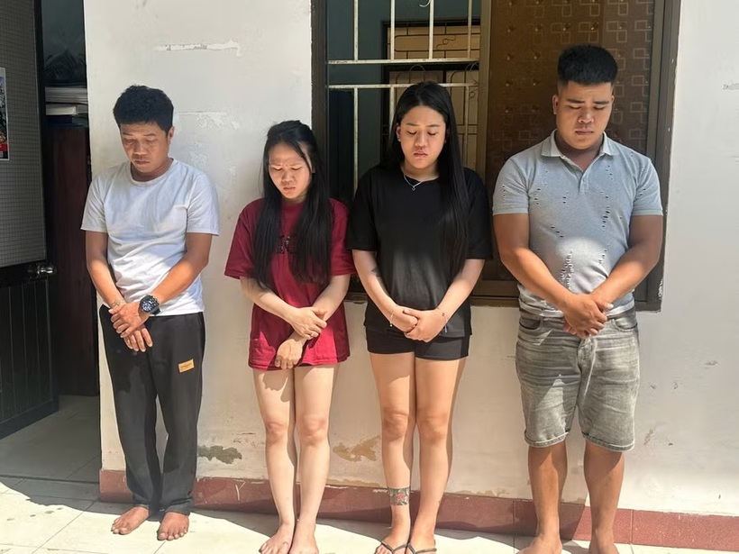 Bốn đối tượng bị bắt giữ. Ảnh: Người lao động