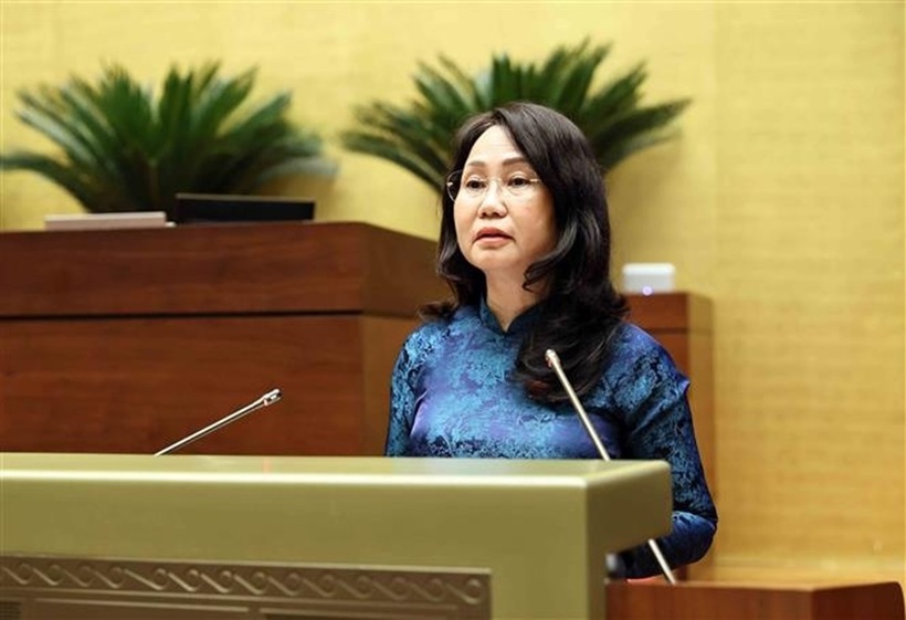 Bộ trưởng Bộ Văn hóa, Thể thao và Du lịch Lâm Thị Phương Thanh phát biểu giải trình, làm rõ một số vấn đề đại biểu Quốc hội nêu. Ảnh: An Đăng/TTXVN