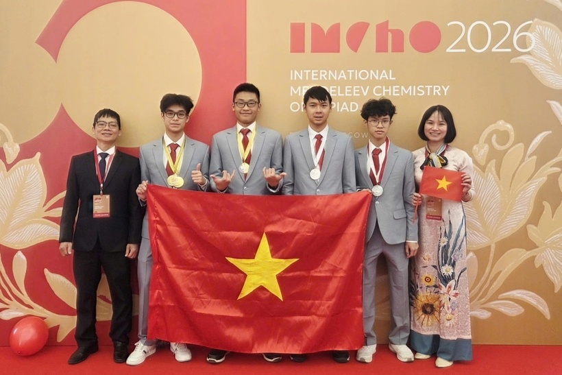 Đội tuyển Việt Nam tại Kỳ thi Olympic Hóa học Quốc tế Mendeleev. Ảnh: Bộ GD&ĐT