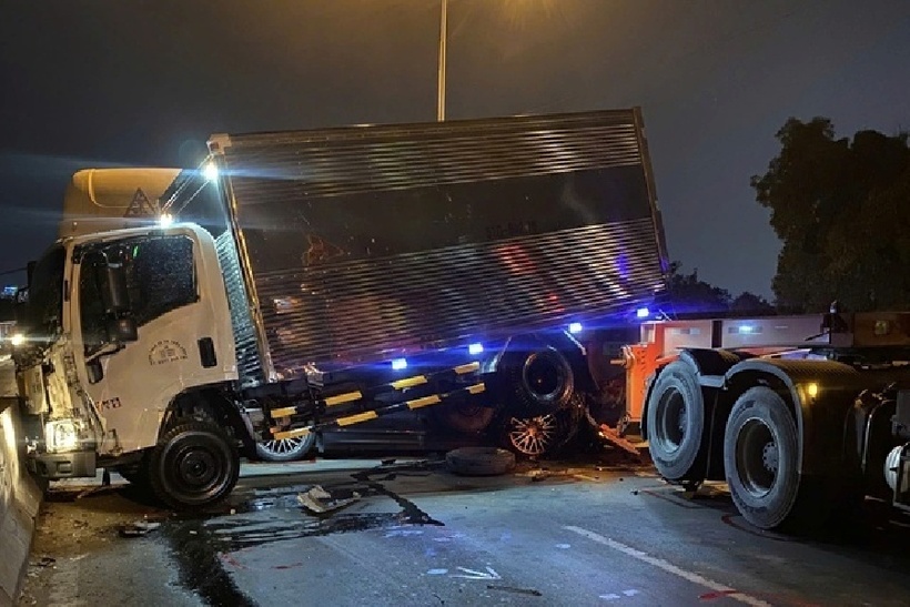 Hiện trường vụ tai nạn. Ảnh: Báo Thanh niên.