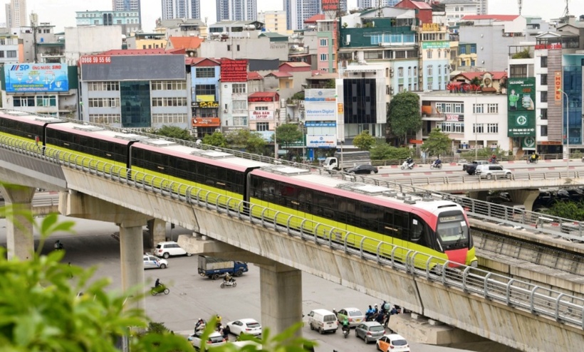 Tuyến đường sắt đô thị Nhổn - ga Hà Nội. (Ảnh: VnExpress)