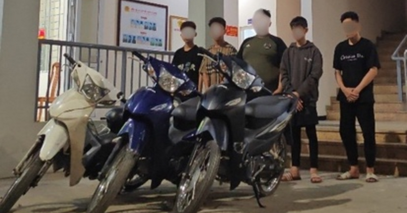 Các đối tượng trong ổ nhóm trộm cắp. (Ảnh: Công an Hà Nội)