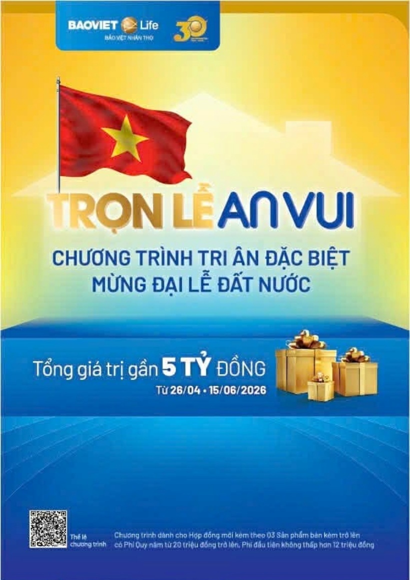 Chương trình diễn ra từ ngày 26/4 đến 15/6/2026 trên toàn quốc, nhân dịp Đại lễ Giỗ Tổ và 30/4-1/5, hướng tới 30 năm thành lập Bảo Việt Nhân thọ