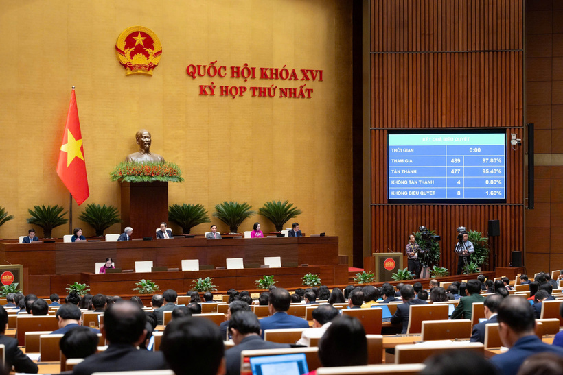 Quốc hội biểu quyết thông qua Nghị quyết phát triển văn hoá Việt Nam (Ảnh: Media Quốc hội).