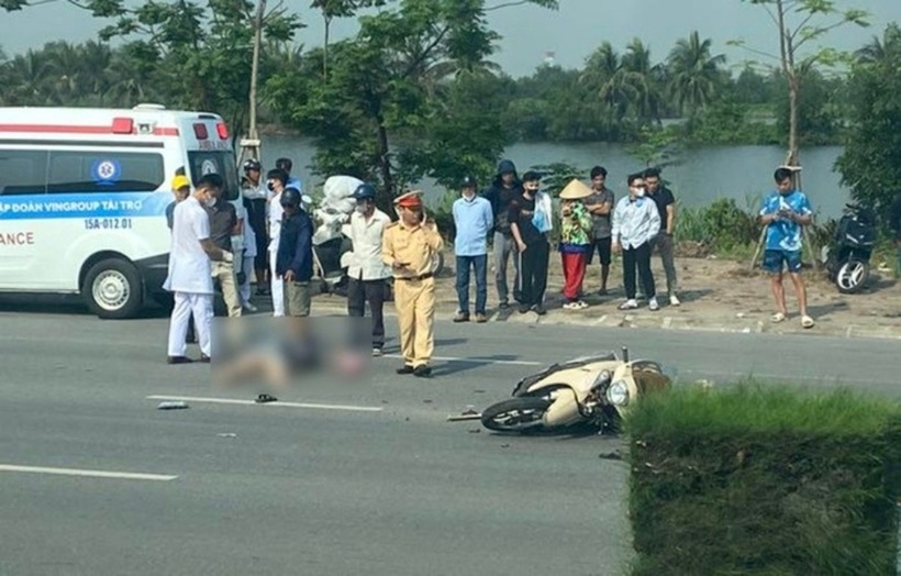 Hiện trường vụ tai nạn. Ảnh: Báo Người lao động.