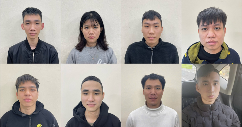 Các bị can bị Cơ quan Cảnh sát điều tra Công an tỉnh Ninh Bình khởi tố về hành vi phạm tội “Rửa tiền”. (Ảnh: Bộ Công an)