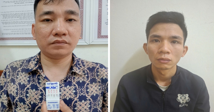 Đối tượng Phạm Trọng Lành (bên trái) và Trần Văn Nhất (bên phải) tại Cơ quan điều tra.