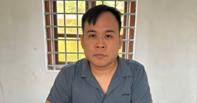 Đối tượng Hà Văn Huynh tại cơ quan Công an.