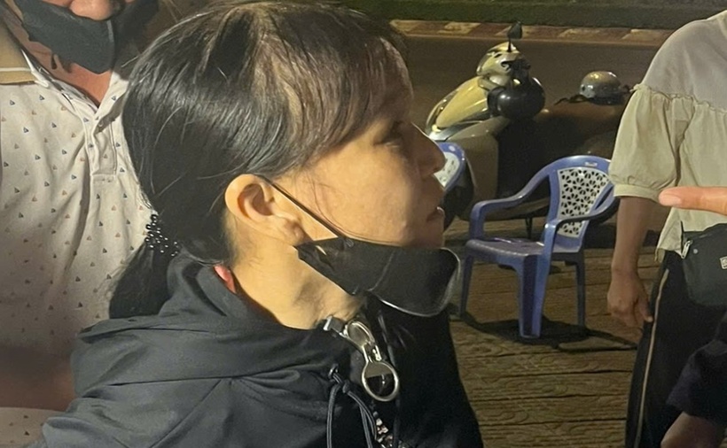 Đoàn Thị Ngọc Cẩm tại thời điểm bị bắt giữ. (Ảnh: Công an tỉnh Đồng Tháp)