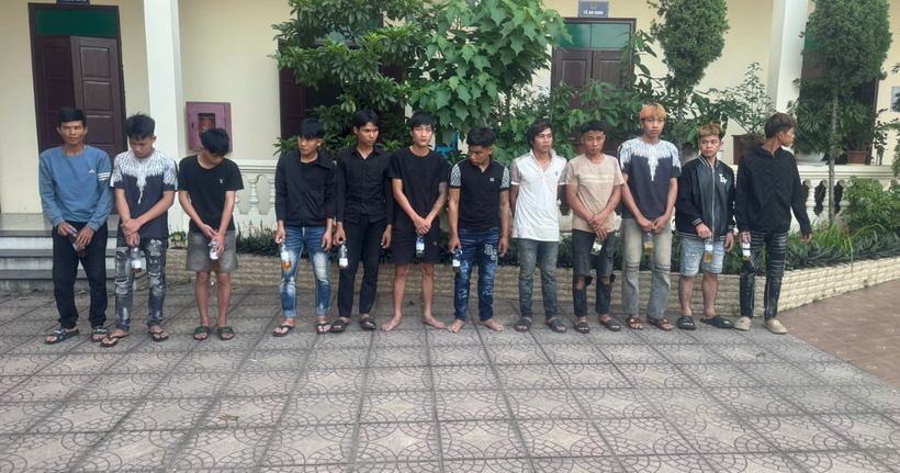Nhóm đối tượng trong vụ việc. (Ảnh: Công an Bắc Ninh)