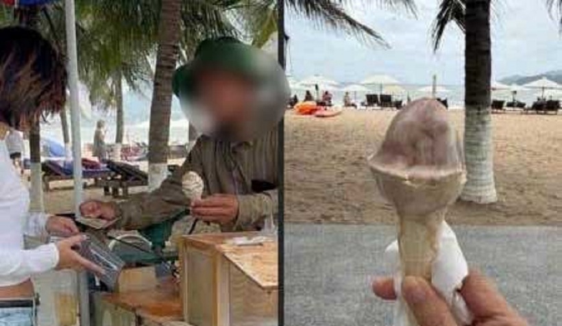 Cơ quan chức năng đang xác minh thông tin về việc du khách Thái Lan mua 1 cây kem giá 100.000 đồng. Ảnh: Lao Động