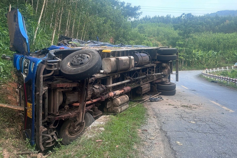 Hiện trường vụ tai nạn. (Ảnh: VietnamNet)