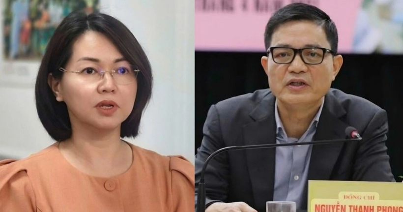 Cựu Cục trưởng Cục An toàn thực phẩm Nguyễn Thanh Phong (ảnh phải) và Trần Việt Nga.