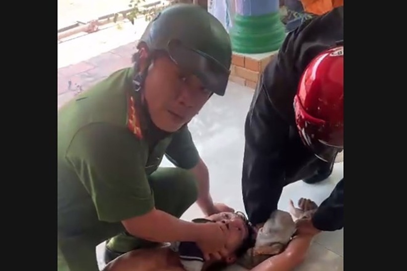 Nghi phạm có biểu hiện bất thường trong vụ án mạng ở Tây Ninh. Ảnh: Lao động