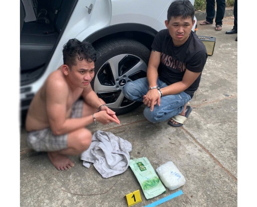 2 đối tượng đã thừa nhận số tang vật là ma túy. Ảnh: Công an cung cấp
